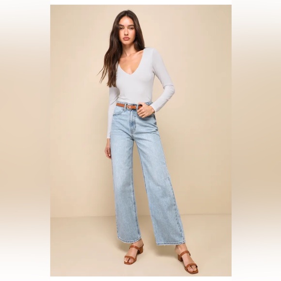 Like New JBD Skilled Sweetie Wide-Leg Light Wash Jeans Size 27 - Picture 1 of 7